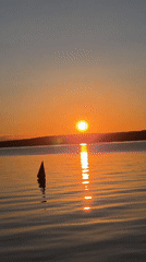 Golden sunset over the Kama River in Chaikovsky, Russia