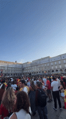 A Coruña square packed for Spain football public viewing