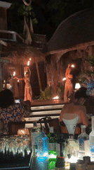 Fire dancers perform at Koh Samui bar