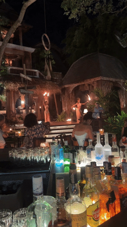 Fire dancers perform at Koh Samui bar