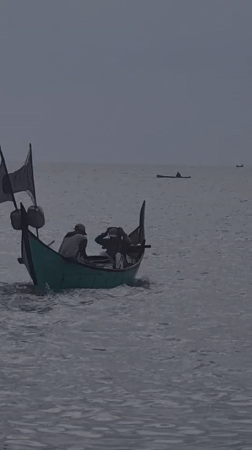 Early morning fishing operations and market activity in Lhokseumawe