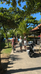 Morning activity on tropical path in Kuta Selatan