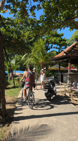 Morning activity on tropical path in Kuta Selatan