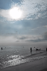 Families enjoy beach day in Lhokseumawe, Indonesia