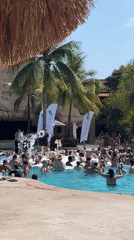 Foam Party Draws Crowds at Playa del Carmen Resort