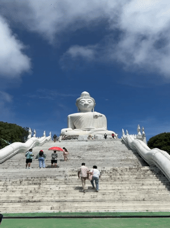 Early morning activity recorded at Big Buddha temple complex