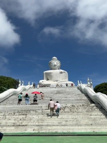 Early morning activity recorded at Big Buddha temple complex
