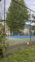 Tennis player spotted on outdoor court in Tivat