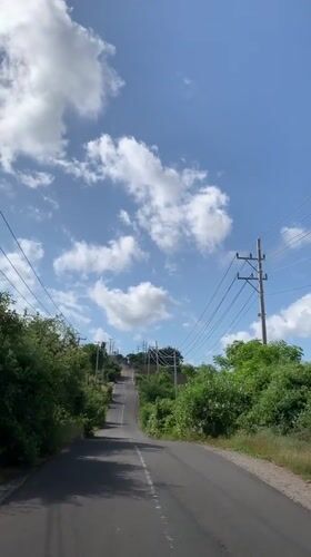 Winding road through lush greenery in rural Sumbawa