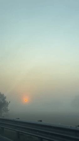 Heavy fog reduces visibility in Cuapiaxtla, Mexico