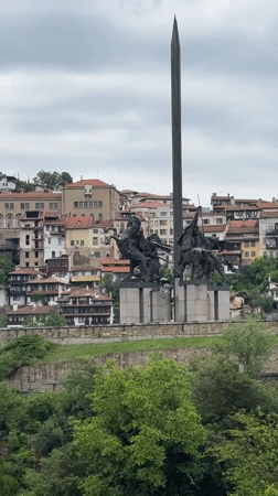 Tourist documentation of historic Veliko Tarnovo cityscape and monuments