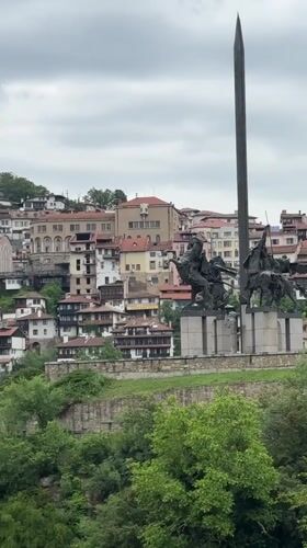Tourist documentation of historic Veliko Tarnovo cityscape and monuments