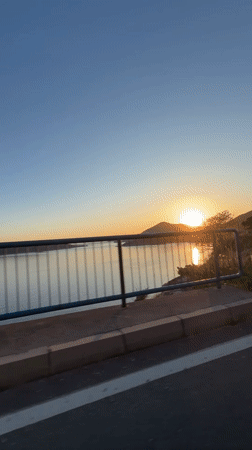 Sunset coastal drive captured in Trap, Montenegro