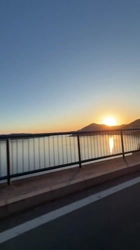 Sunset coastal drive captured in Trap, Montenegro