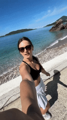 Morning beach activities documented in Boreti, Montenegro