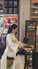 Woman plays traditional Vietnamese zither in Đà Nẵng