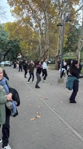 Drumming group performs in Buenos Aires park Sunday evening