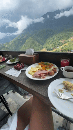 Mountain breakfast captured in Sa Pa Ward, Vietnam