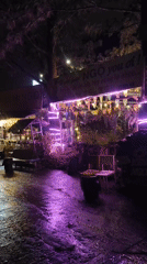 Nighttime tourism activity captured across Da Lat's wet streets