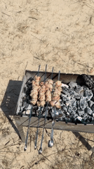 Family beach outing with barbecue and bubble play in Latvia