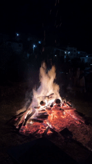 Community bonfire draws crowds in Zlatograd, Bulgaria on May Day