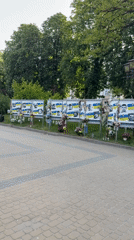 Memorial walkway honoring Ukrainian soldiers documented in Ternopil