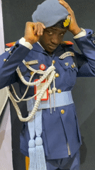 Military serviceman in dress uniform photographed in Jos, Nigeria