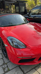 Red Porsche spotted in downtown Plovdiv during afternoon outing