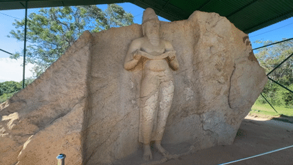 Tourist captures ancient Buddhist carvings and scenery in Polonnaruwa