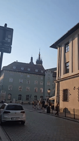 Around St. Mary's Basilica on a sunny Krakow afternoon