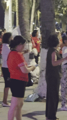 Group participates in outdoor dance activity in Nha Trang