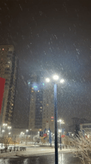 Heavy snow falls in Krasnoyarsk, Russia apartment district