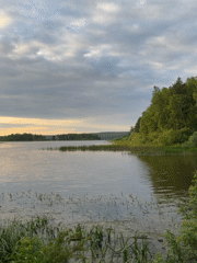 Children camp by lake in Chaykovsky, Russia