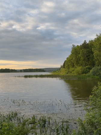 Children camp by lake in Chaykovsky, Russia