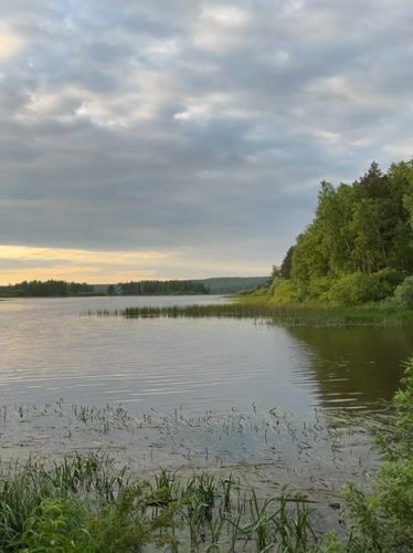 Children camp by lake in Chaykovsky, Russia