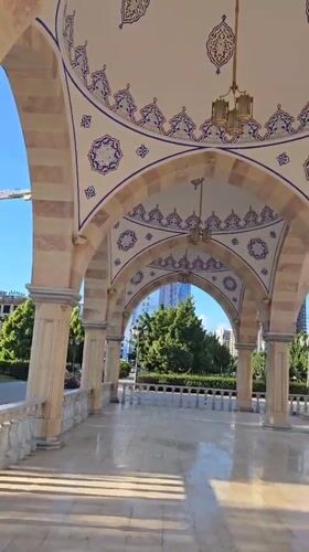 Spring afternoon scenes captured around Grozny mosque and cityscape