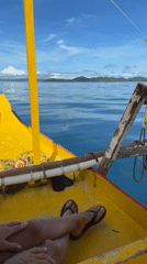 Boat passenger films water journey near General Luna Philippines