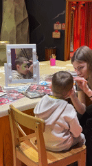 Face painting session at Saint Petersburg mall play area