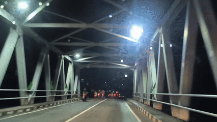 Evening traffic and motorcycle racing viewed in Lhokseumawe