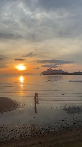 Sunset recorded at Nathon beach with dramatic sky