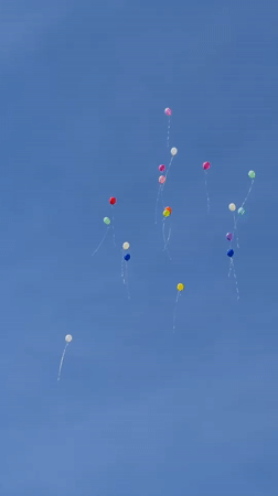 Outdoor celebration with music and balloon release in Lovech