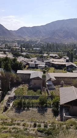 Village life in Qoraqiya, from mountain views to backyard details