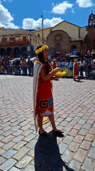 Traditional Andean cultural procession unfolds in Cuzco's Plaza de Armas
