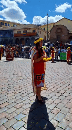 Traditional Andean cultural procession unfolds in Cuzco's Plaza de Armas