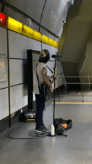 Busker performs acoustic set in Buenos Aires subway station