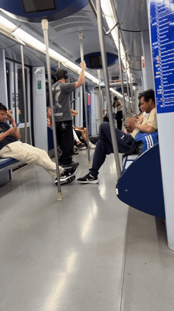 Madrid subway interior captured on video Friday evening