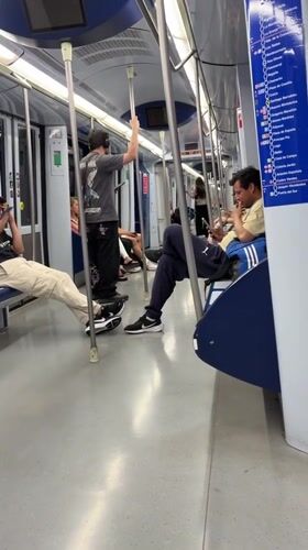 Madrid subway interior captured on video Friday evening