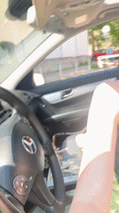 Woman poses for video inside Mercedes-Benz in Varna