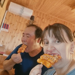 Family cooking tteokbokki and baby playtime in Korean home
