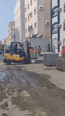 Construction work underway on Jeddah street near restaurants